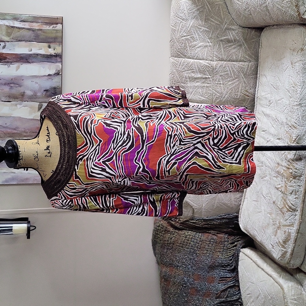 Etcetera Abstract Zebra Print Silk Tunic - image 1